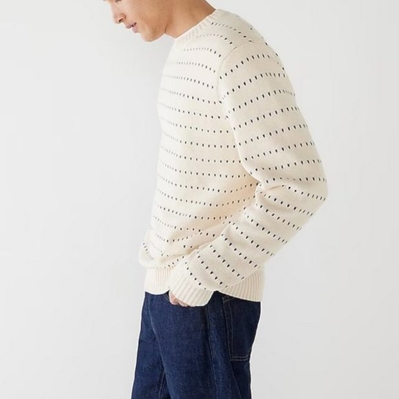 J. Crew Heritage cotton sweater in bird's-eye stitch L - Picture 4 of 10